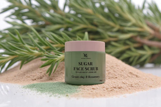 Green Clay & Rosemary sugar face scrub